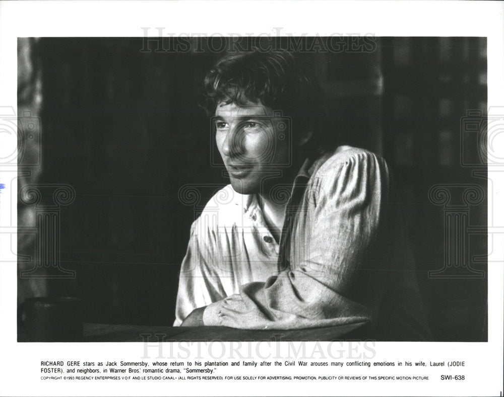 1993 Press Photo Richard Gere stars in &quot;Sommersby&quot; - Historic Images