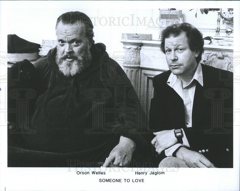 1987 Press Photo Orson Welles, Henry Jaglom in &quot;Someone To Love&quot; - Historic Images