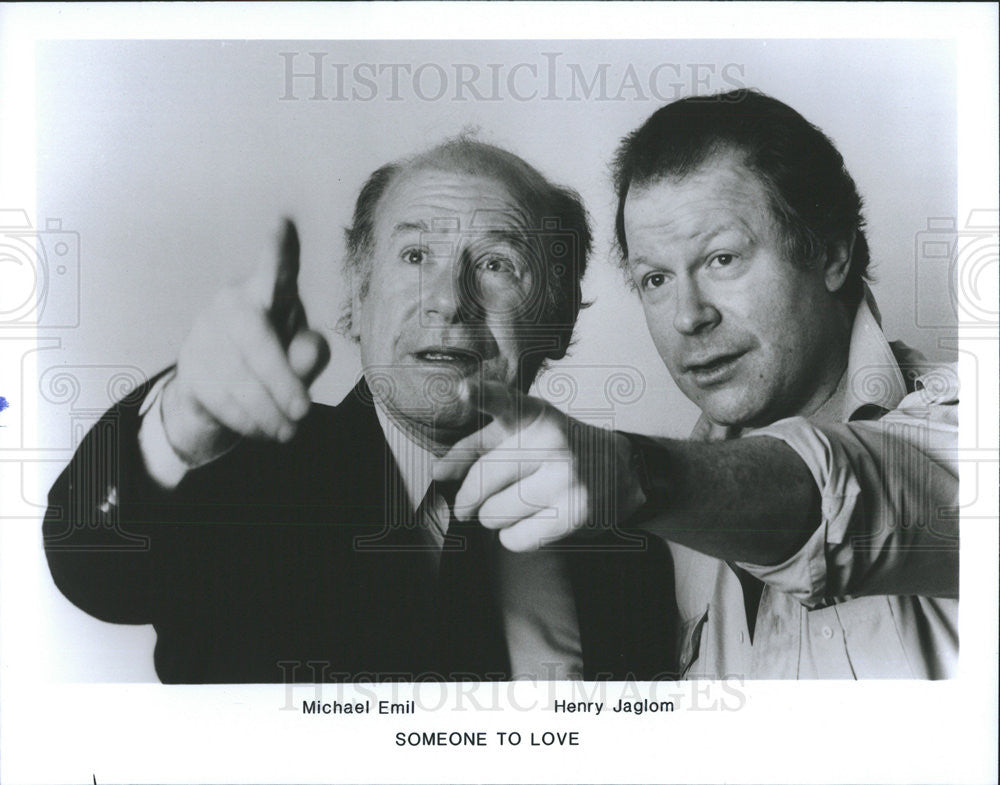 1987 Press Photo Michael Emil, Henry Jaglom in &quot;Someone To Love&quot; - Historic Images