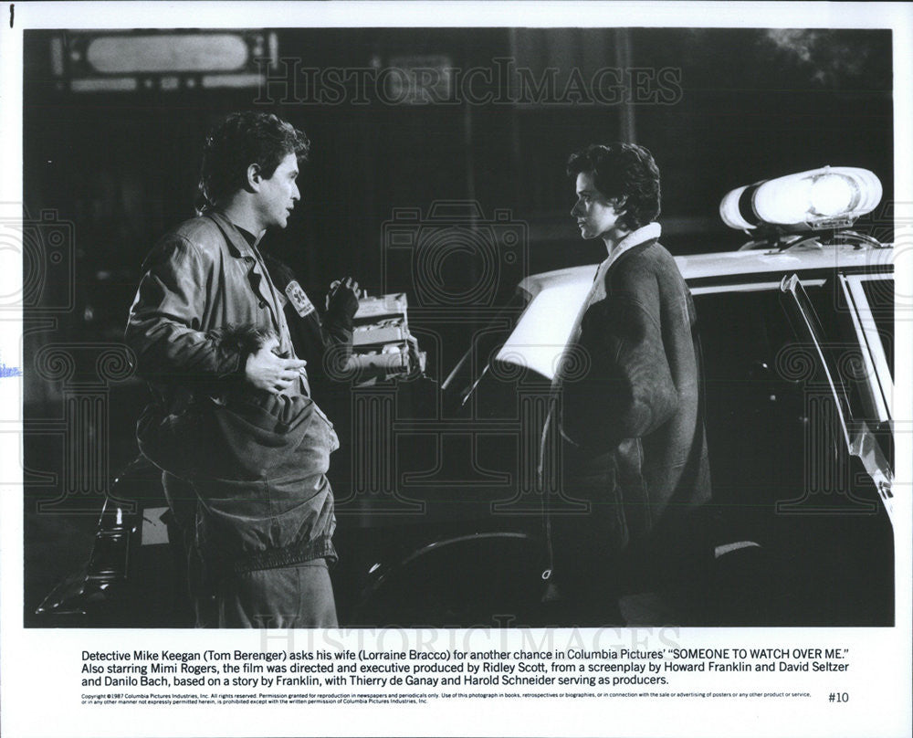 1987 Press Photo Tom Berenger, Lorraine Bracco in &quot;Someone To Watch Over Me&quot; - Historic Images