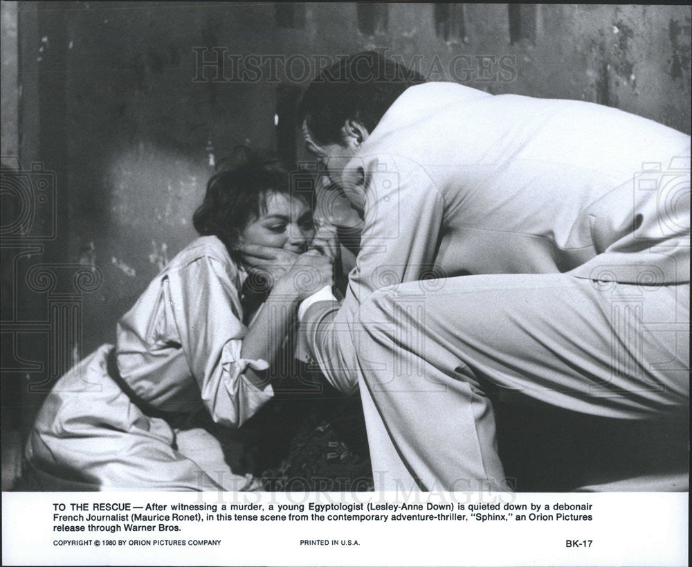 1980 Press Photo Lesley-Anne Down, Maurice Ronet in "Sphinx" - Historic Images