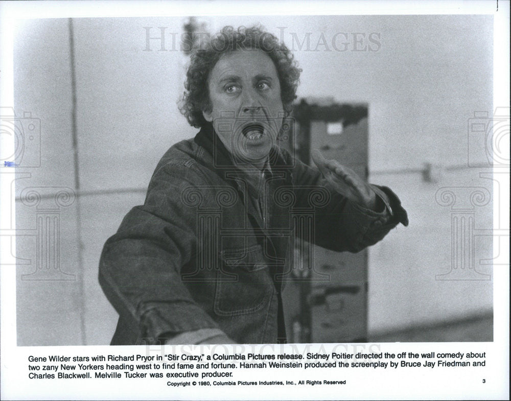 1980 Press Photo Gene WIlder in "Stir Crazy" - Historic Images