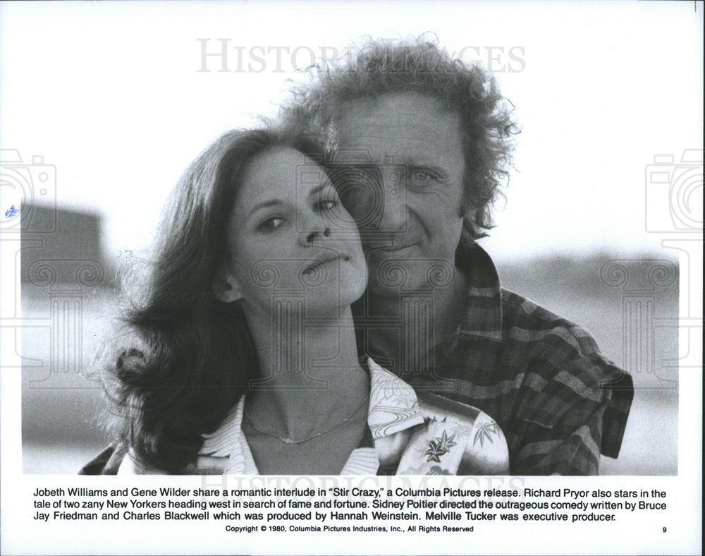 1980 Press Photo  Gene Wilder &amp; Jobeth Williams in &quot;Stir Crazy&quot; - Historic Images