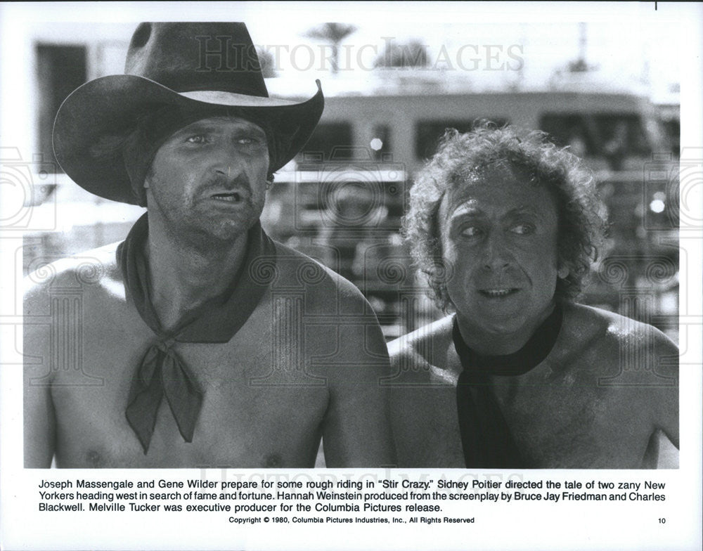 1980 Press Photo  Gene Wilder &amp; Joseph Massengale in &quot;Stir Crazy&quot; - Historic Images