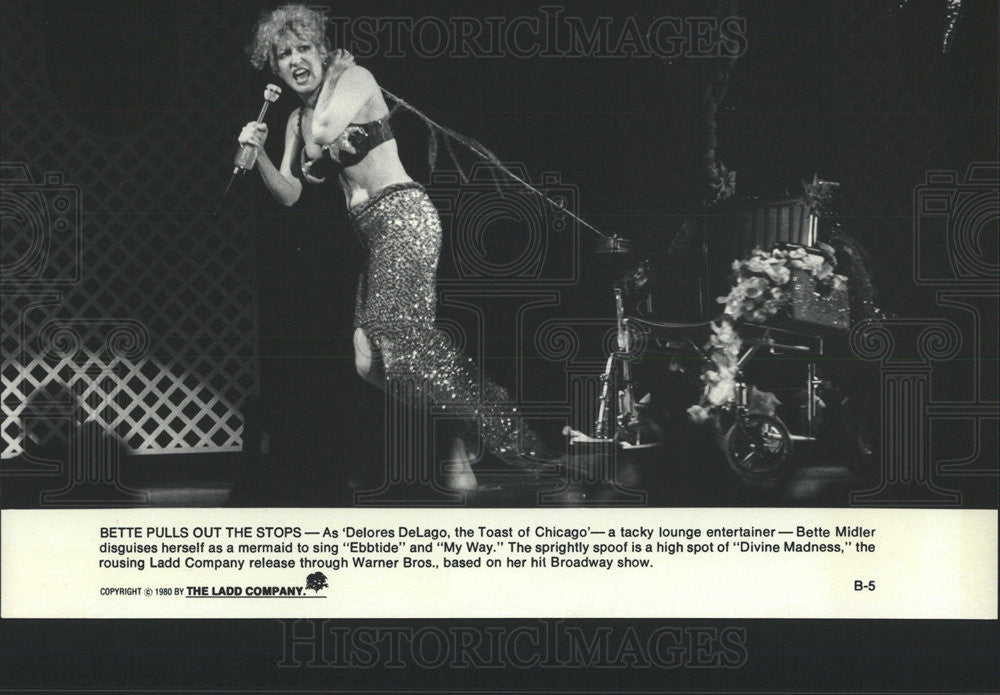1980 Press Photo Bette Midler Stars In "Divine Madness" - Historic Images