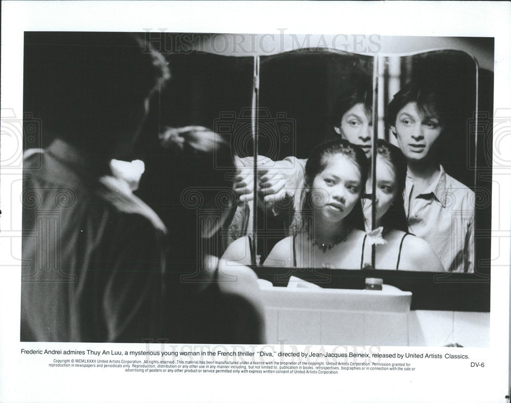 1982 Press Photo Frederic Andrei &amp; Thuy An Luu Star In French Thriller &quot;Diva&quot; - Historic Images