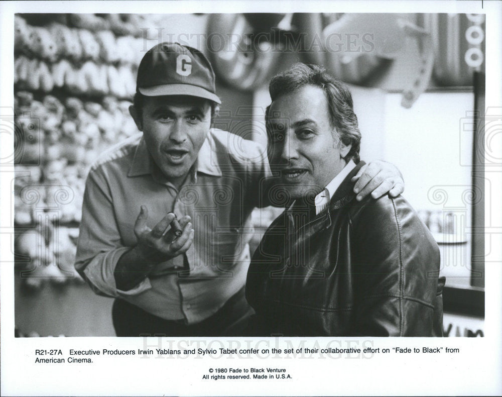 1980 Press Photo Executive Producers Irwin Yablans &amp; Sylvio Tabet, Fade To Black - Historic Images