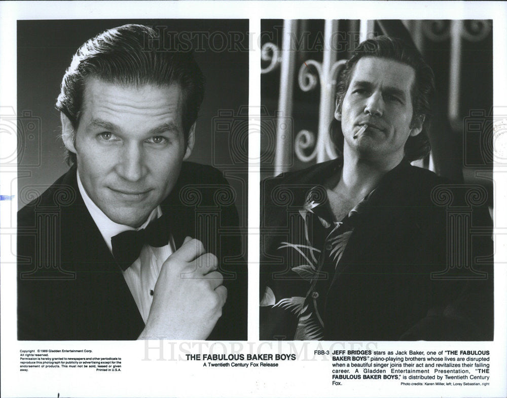 1989 Press Photo The Fabulous Baker Boys Jeff Bridges - Historic Images