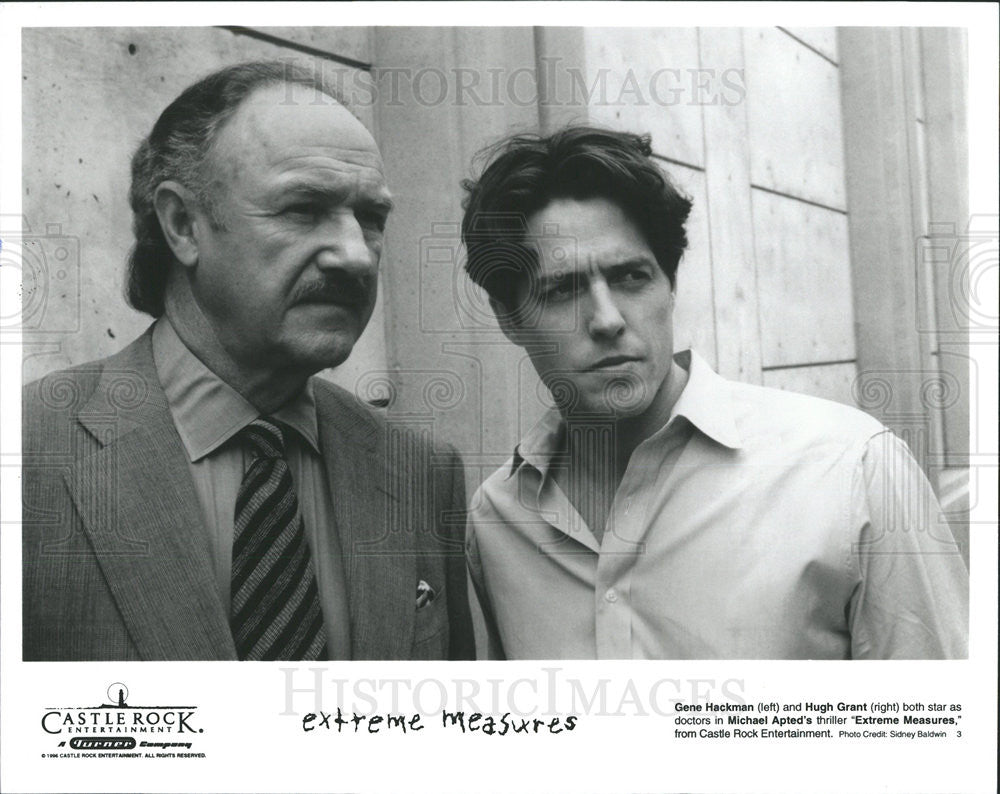 1996 Press Photo Gene Hackman &amp; Hugh Grant Star In Extreme Measures - Historic Images