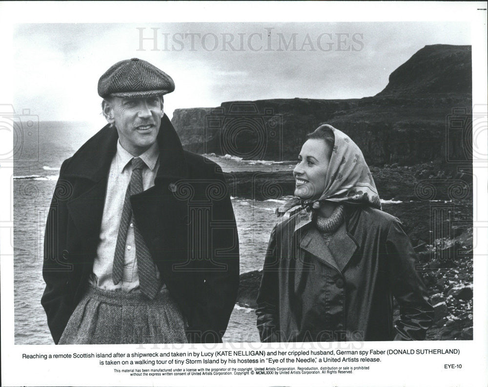 1981 Press Photo Kate Nelligan &amp; Donald Sutherland Star In &quot;Eye of the Needle&quot; - Historic Images