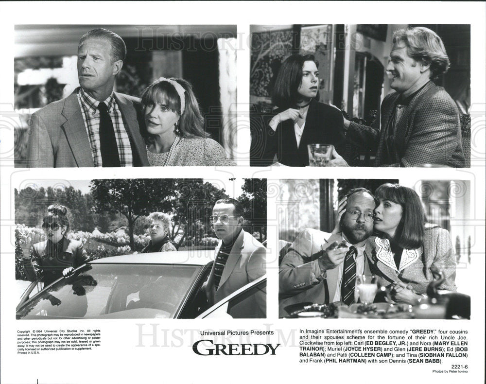 Greedy Ed Begley Jr. Mary Ellen Trainor Joyce Hyser Jere Burns 1994 vintage  promo photo print - Historic Images