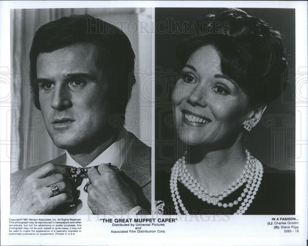 1981 Press Photo The Great Muppet Caper Charles Grodin Diana Rigg - Historic Images