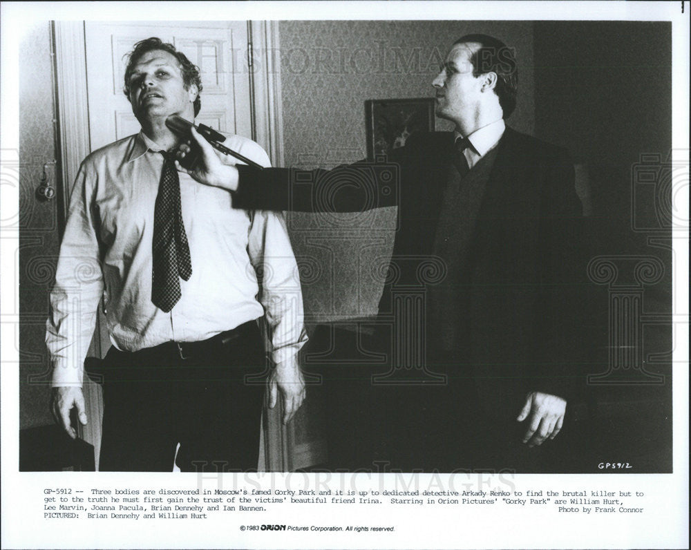 1983 Press Photo Brian Dennehy &amp; William Hurt Star In &quot;Gorky Park&quot; - Historic Images