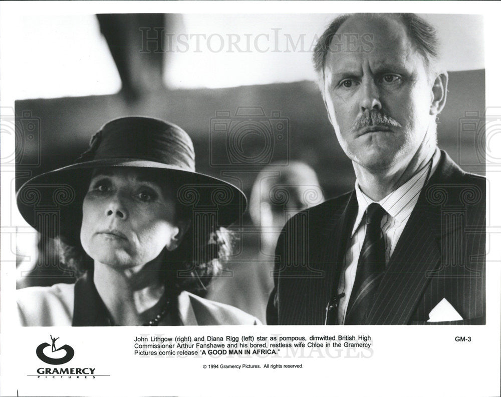 1994 Press Photo John Lithgow Diana Rigg Actors Good Man America - Historic Images