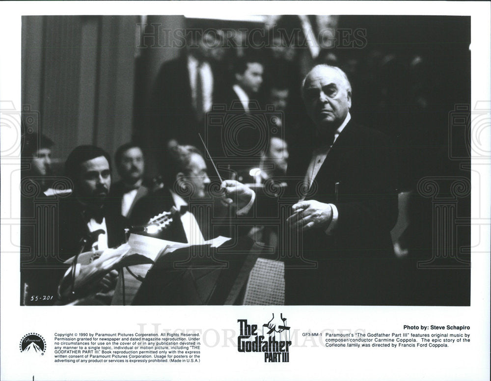 1990 Press Photo The Godfather Part III Composer Conductor Carmine Coppola - Historic Images