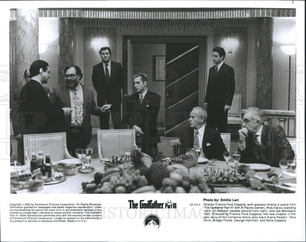 1990 Press Photo The Godfather Part III Director Francis Ford Coppola Al Pacino - Historic Images