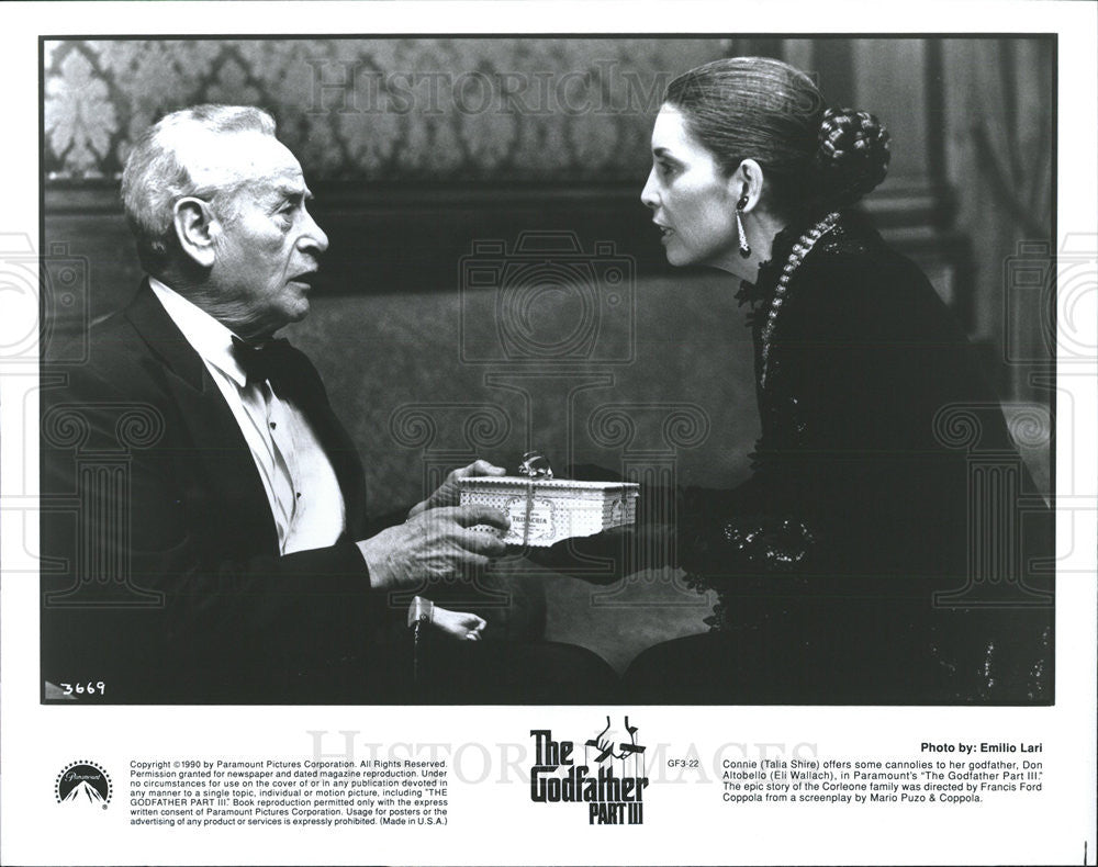 1990 Press Photo Talia Shire Eli Wallach Actors Godfather Part III - Historic Images