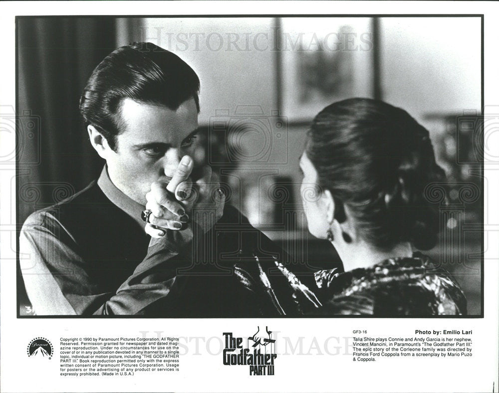 1990 Press Photo Talia Shire Andy Garcia Actors Godfather Part III - Historic Images