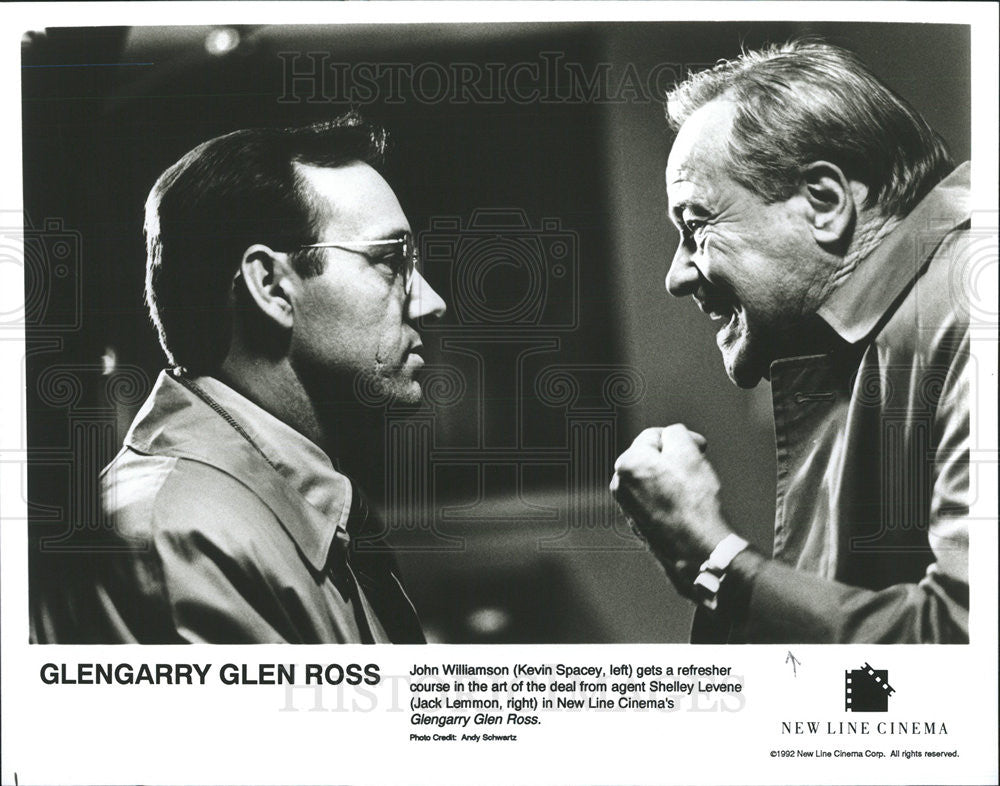 1992 Press Photo Glengarry Glen Ross Kevin Spacey Jack LemmonShelley Levene - Historic Images