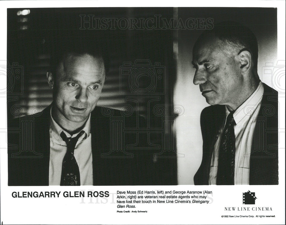 1992 Press Photo Glengarry Glen Ross Ed Harris Alan Arkin Real Estate Agents - Historic Images