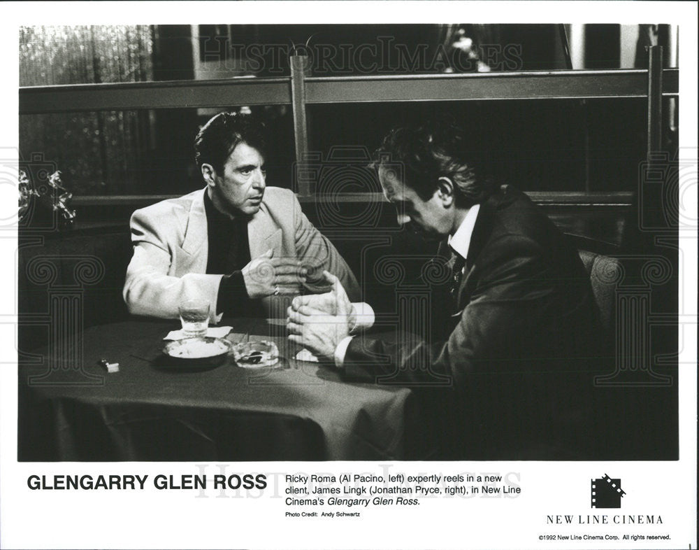 Al Pacino Jonathan Pryce Actors Glengarry Glen Ross 1992 vintage promo ...