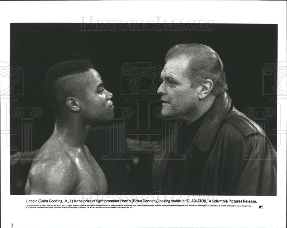 1992 Press Photo Cuba Gooding Junior Brian Dennehy Actors Gladiator - Historic Images