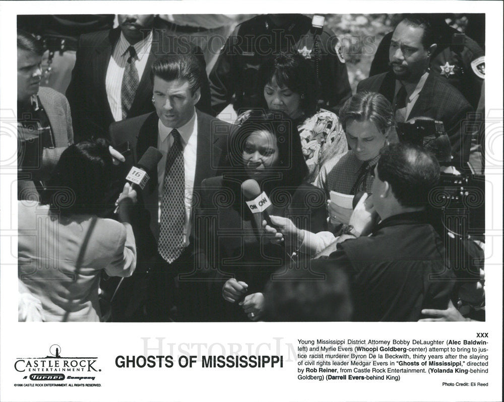 1996 Press Photo Alec Baldwin, Whoopi Goldberg, Yolanda King and Darrell Evers - Historic Images