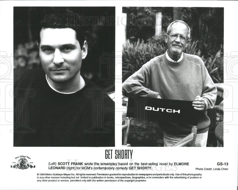 1995 Press Photo Scott Frank &amp; Elmore Leonard, &quot;Get Shorty&quot; Screenwriter/Author - Historic Images