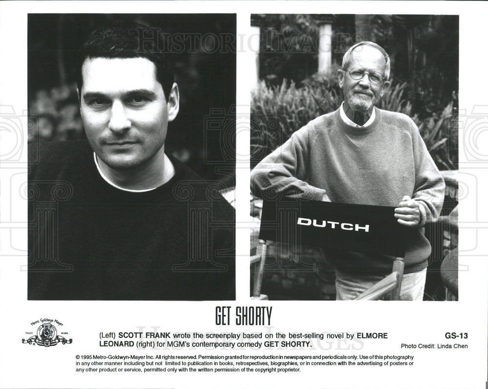 1995 Press Photo Scott Frank & Elmore Leonard, "Get Shorty" Screenwriter/Author - Historic Images