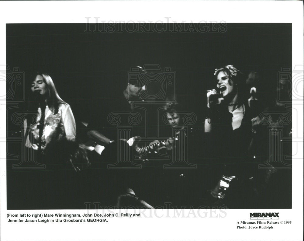 1995 Press Photo Mare Winningham, John Doe, John Reilly &amp; Jennifer Jason Leigh - Historic Images