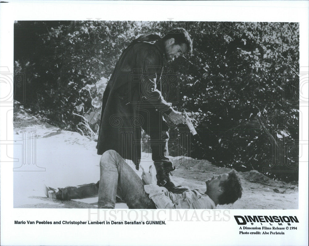 1994 Press Photo Mario Van Peebles Christopher Lambert Actors Gunmen - Historic Images