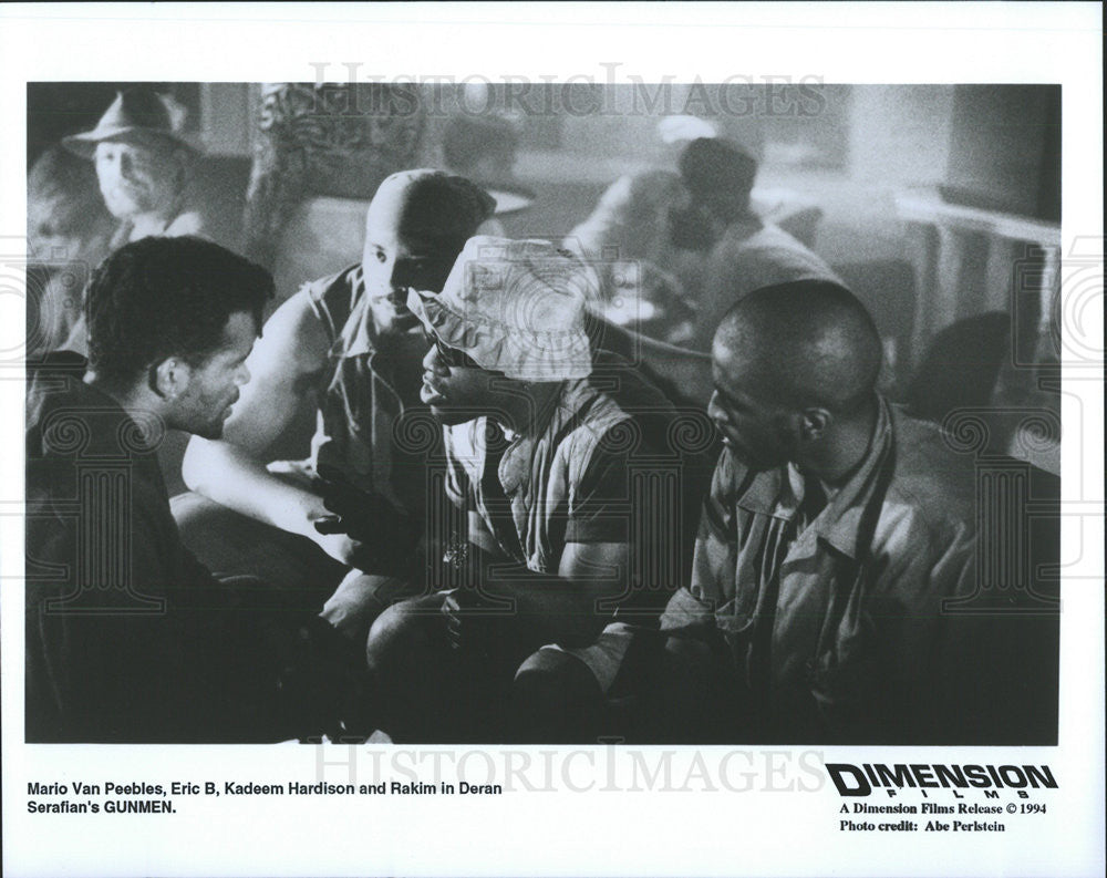 1994 Press Photo Mario Van Peebles Eric Kadeem Hardison Rakim Actors Gunmen - Historic Images