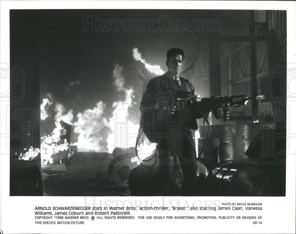1996 Press Photo Arnold Schwarzenegger Actor Eraser - Historic Images