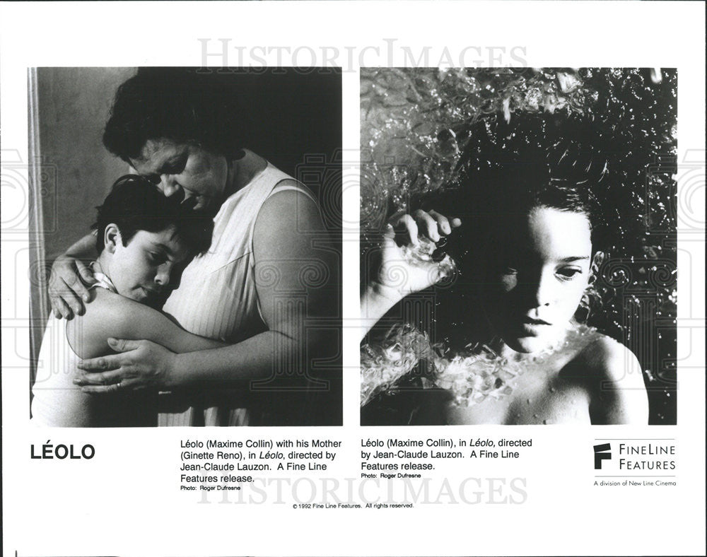 1992 Press Photo Maxime Collin &amp; Ginette Reno Star In &quot;Leolo&quot; - Historic Images