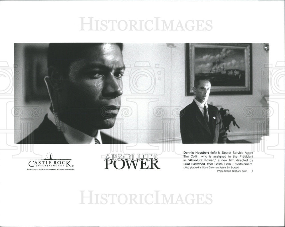 1997 Press Photo Dennis Haysbert Scott Glenn Absolute Power Political Thriller - Historic Images