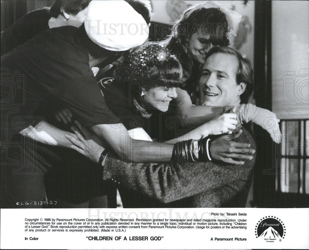 1986 Press Photo William Hurt Actors Children Lesser God - Historic Images