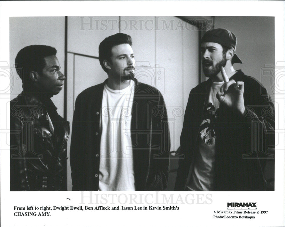 1997 Press Photo Dwight Ewell Ben Affleck Jason Lee Actors Chasing Amy - Historic Images