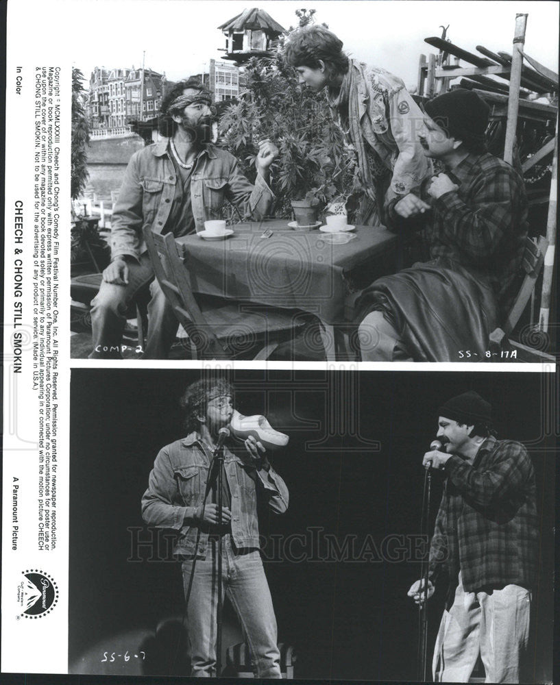 1983 Press Photo Tommy Chong Cheech Marin Actors Still Smokin&#39; - Historic Images