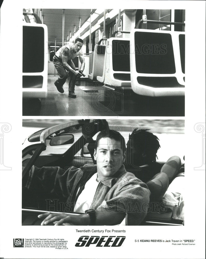 1994 Press Photo Keanu Reeves Actor Speed Action Thriller Film Movie - Historic Images