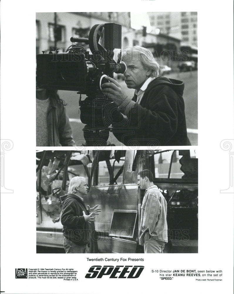 1994 Press Photo Jan De Bont Director Keanu Reeves Actor Action Thriller Speed - Historic Images