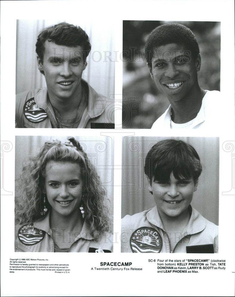 1986 Press Photo Film Spacecamp Tate Donovan Larry B Scott Kelly Preson - Historic Images