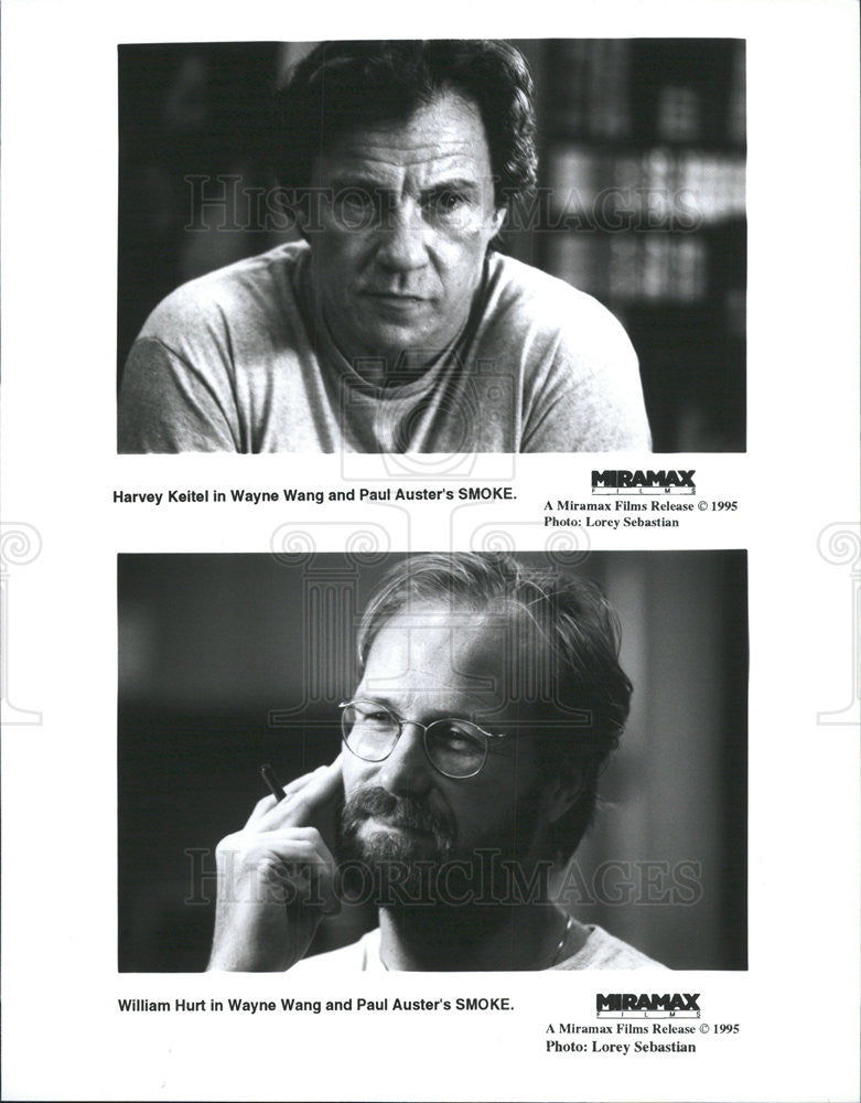 1995 Press Photo Harvey Keitel Actor William Hurt Smoke Movie Film Scenes - Historic Images