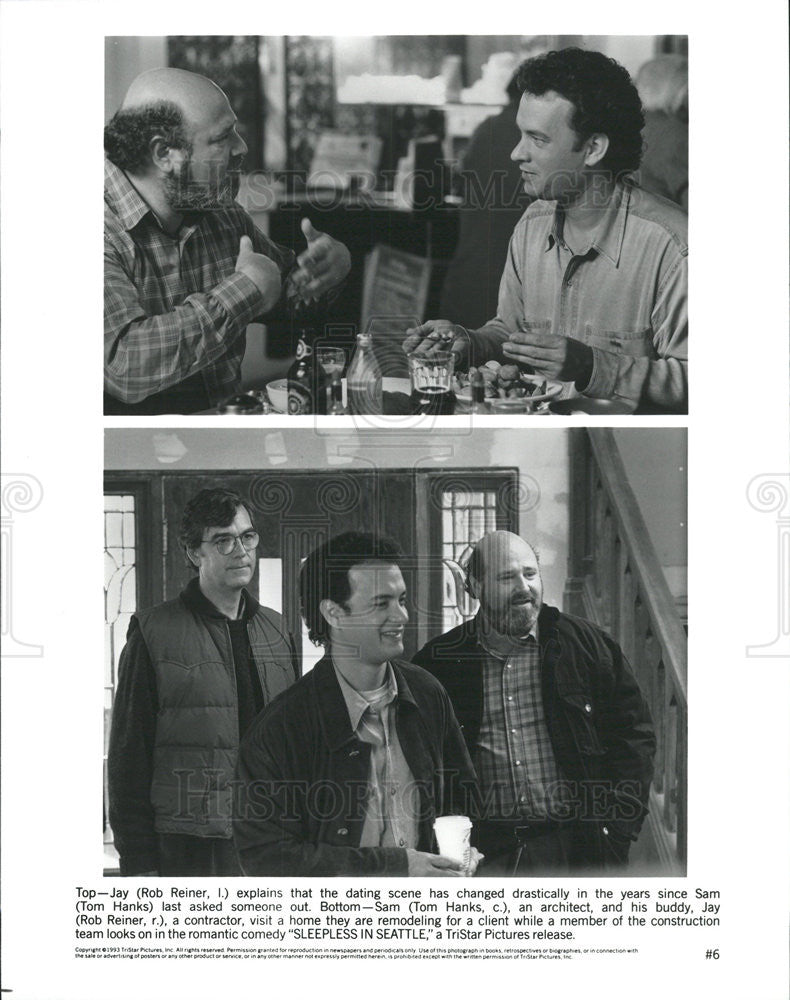 1993 Press Photo Rob Reiner, Tom Hanks in &quot;Sleepless in Seattle&quot; - Historic Images