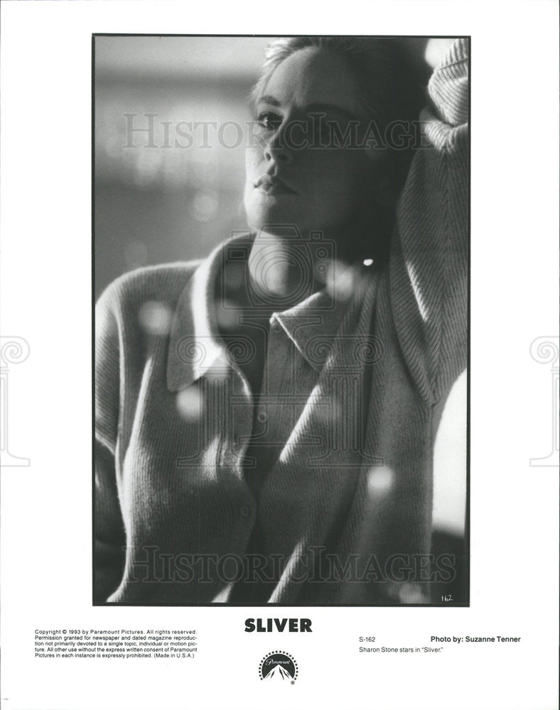 1993 Press Photo Sharon Stone Stars in &quot;Sliver&quot; - Historic Images