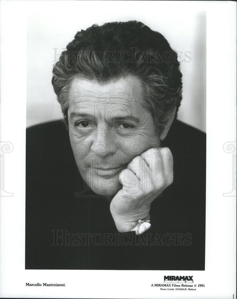 1991 Press Photo Marcello Mastroianni Actor - Historic Images