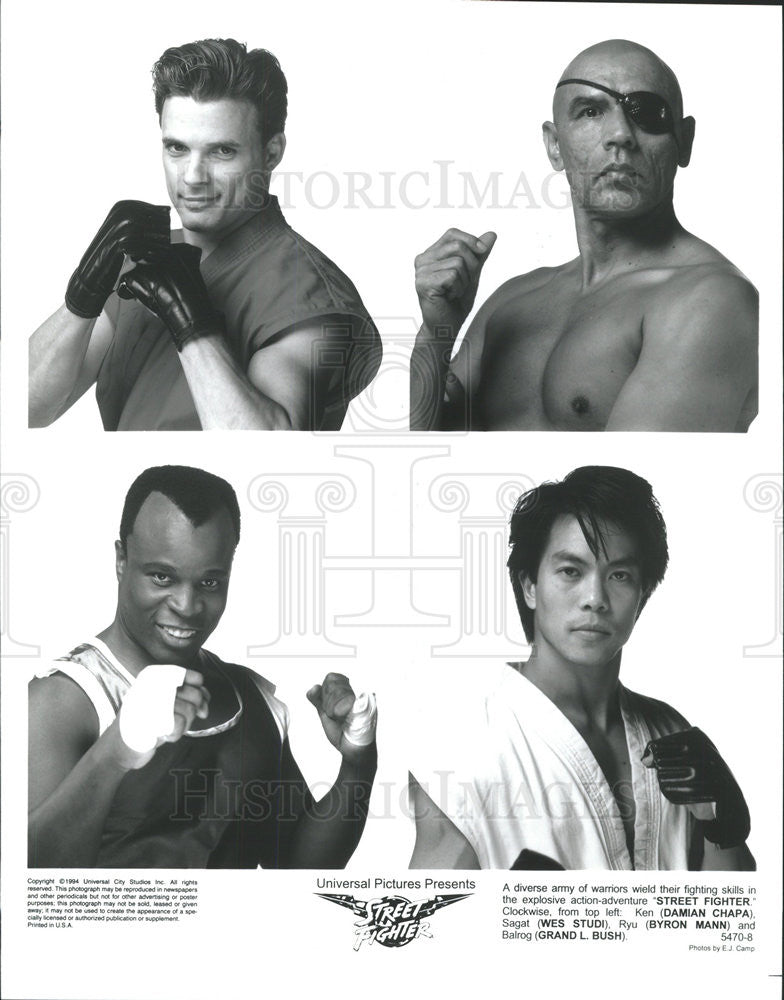 1994 Press Photo Damian Chapa Wes Studi Byron Mann Grand Bush Actors Street - Historic Images