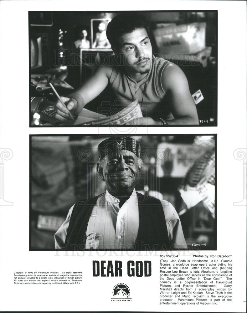 1996 Press Photo Jon Seda Roscoe Lee Brown Actors Dear God - Historic Images