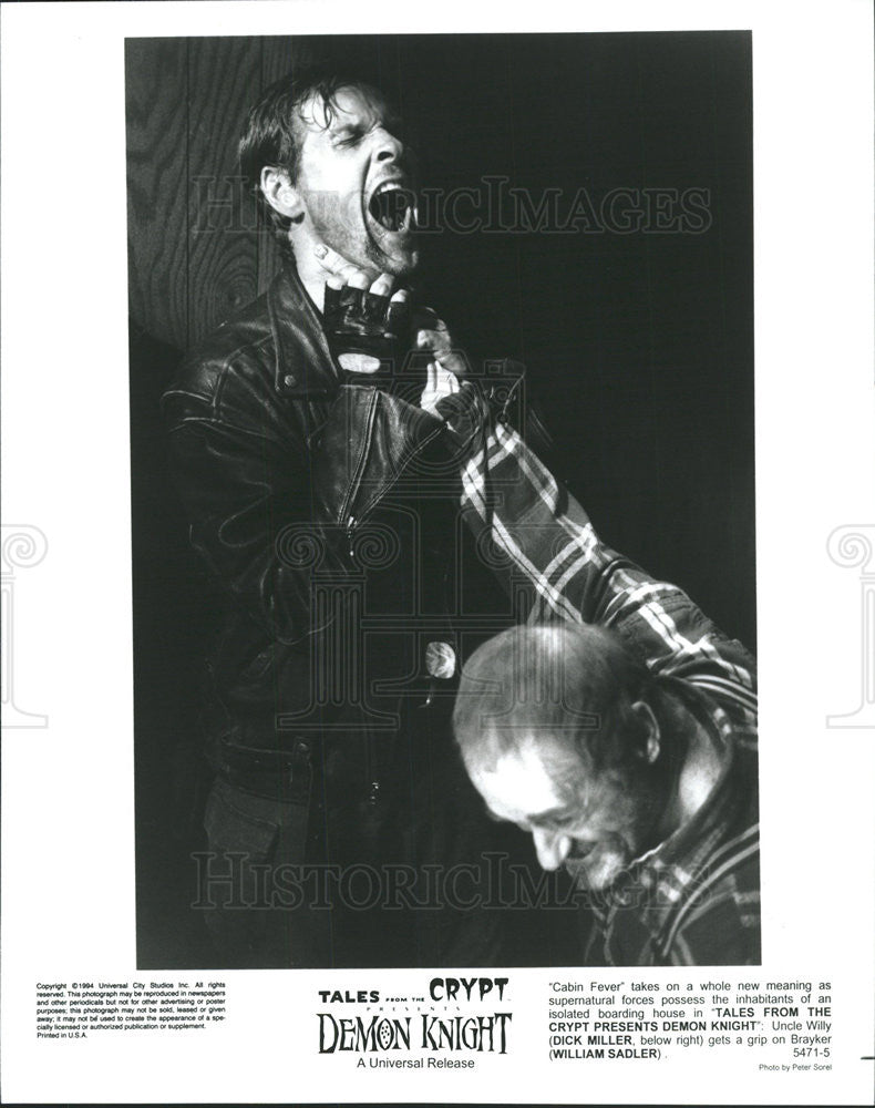 1994 Press Photo Demon Knight Film Dick Miller William Sadler Choking Scene - Historic Images