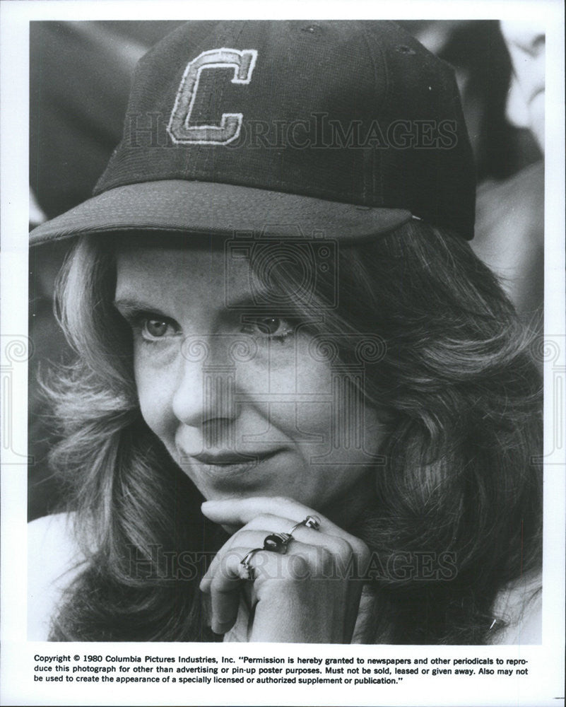 1980 Press Photo It&#39;s My Turn Film Actress Jill Clayburgh Wearing Baseball Cap - Historic Images