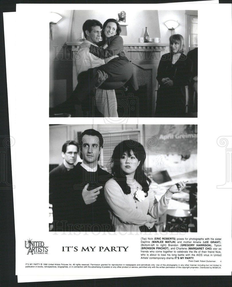 1996 Press Photo It&#39;s My Party Film eric Roberts Marlee Matlin Margaret Cho - Historic Images